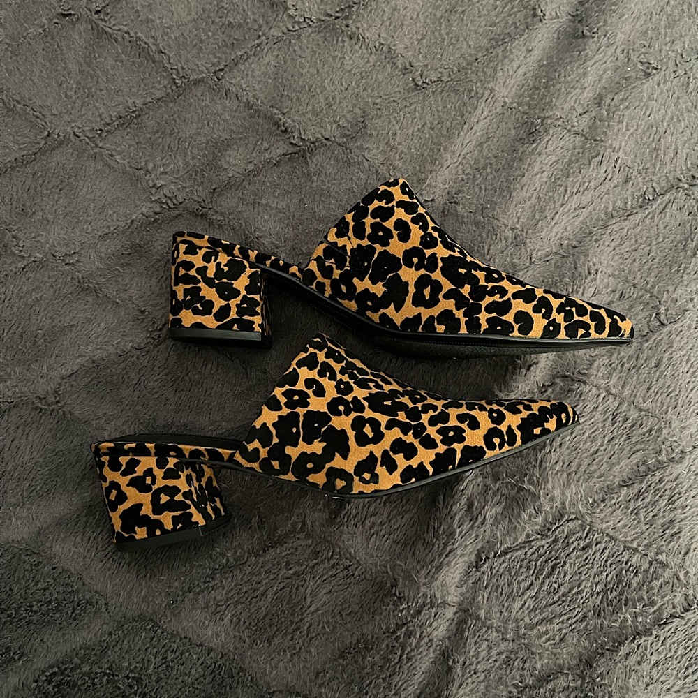 NWT | STEVEN by Steve Madden | leopard print heeled mules